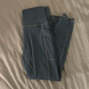 prAna teal ribbed pocket leggings